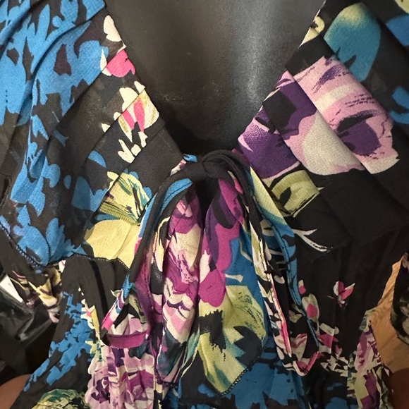 Nue Options Women’s Pleated Print 3/4 Sleeve Open Front Dress Casual Top Size M - Picture 7 of 8